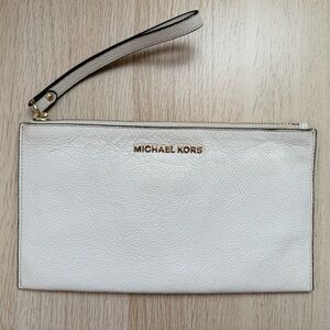 Michael Kors Cream Leather Clutch